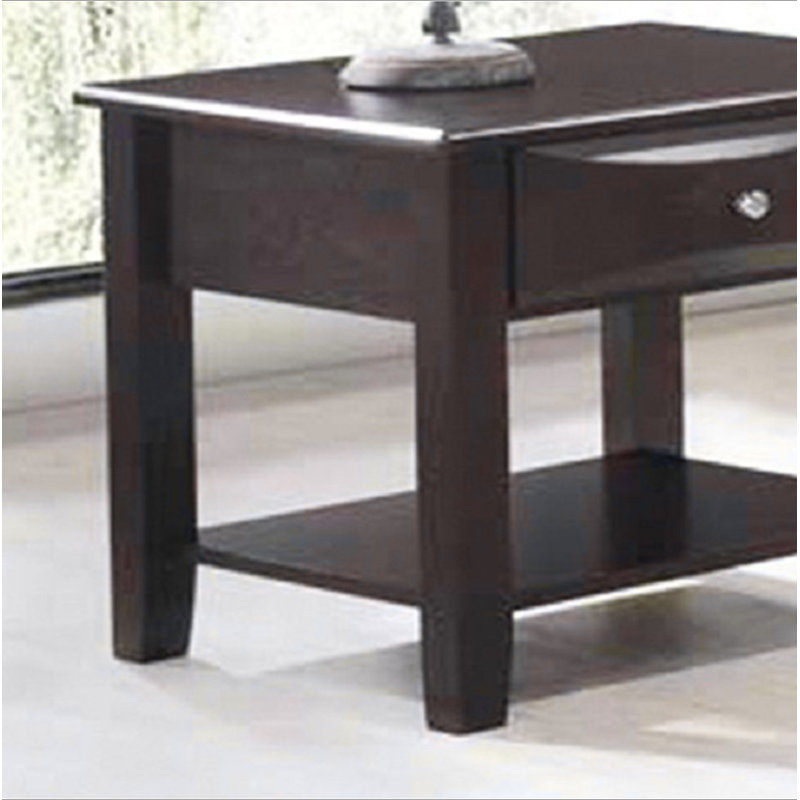 Table de bout simple en bois au look moderne, Brun