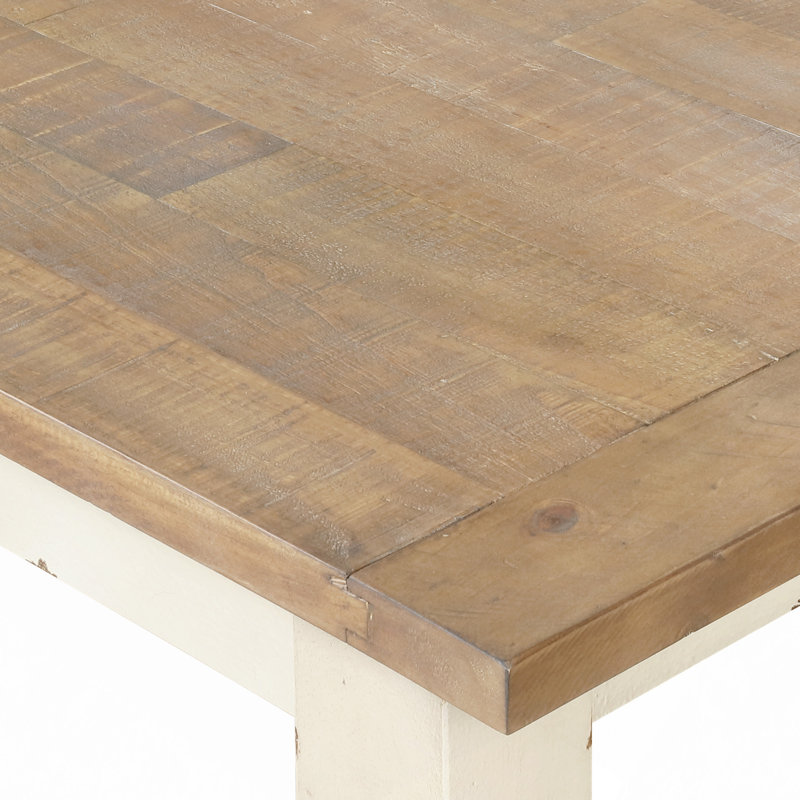Banc de salle à manger rembourré en bois deux tons Prato, Chêne / Blanc