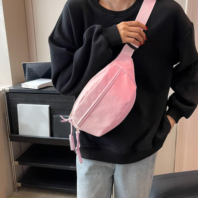 Sac à dos à bandoulière en toile à plusieurs couches Sac à dos de voyage Sac à dos avec poche avant, Pink