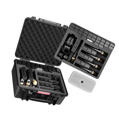 Étui à pistolet rigide, étui à pistolet robuste avec doublure en mousse XPE, boîte de rangement pour pistolet étanche avec intérieur et poignée personnalisables pour pistolet, lentilles, appareil photo, équipement, conforme à la TSA, 19,3 x 17,1 x 8,3 po