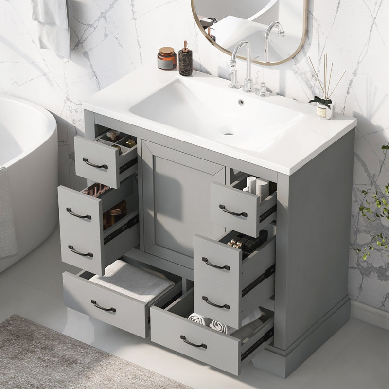 Rosaly 20" Single Bathroom Vanity Set, Gris