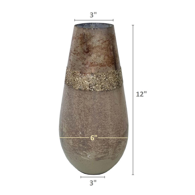 Glass Table Vase, 12" H x 6" W x 6" D