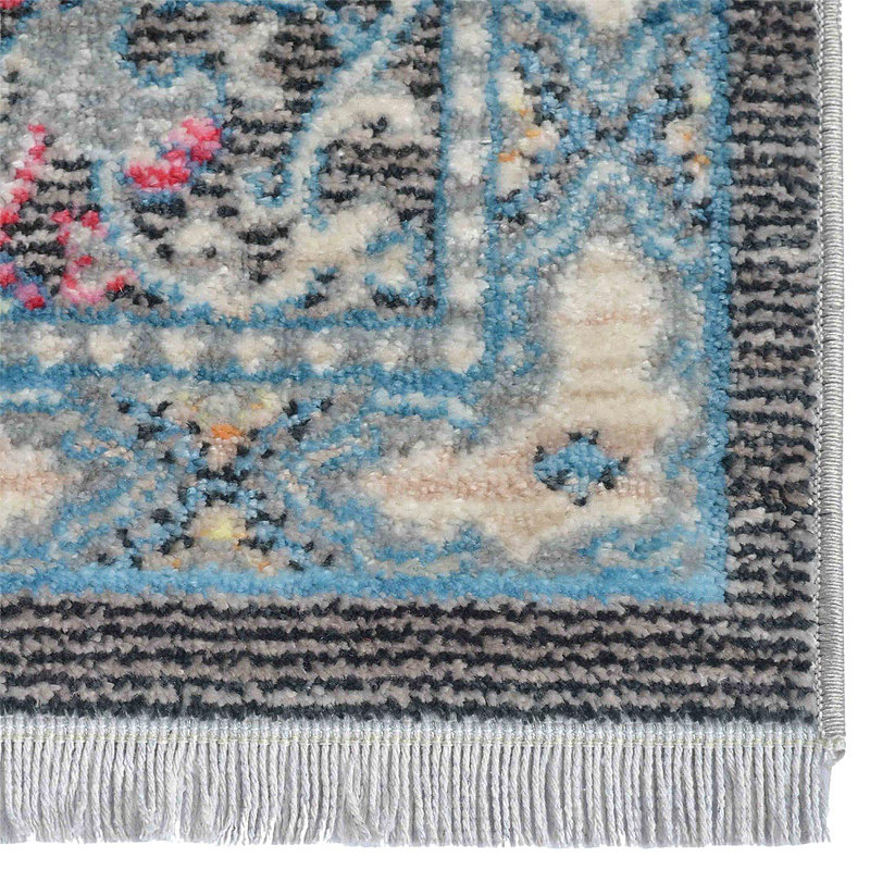Tapis en polyester Beier faits à la machine - Rectangle, couleur gris-brun, design oriental, Rectangle 10 pi x 13 pi