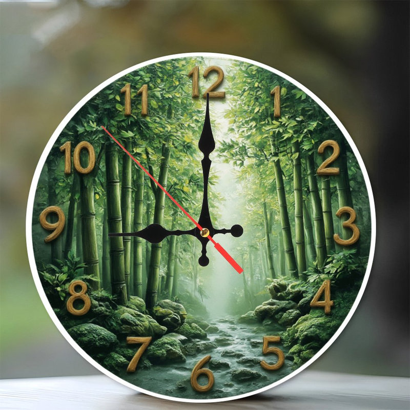 Horloge avec forêt de bambou