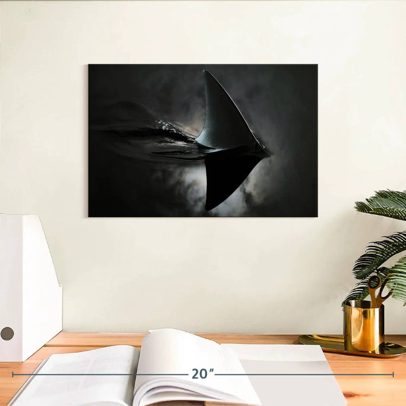 Brampt Shark In Dark Waters, 8" H x 12" W