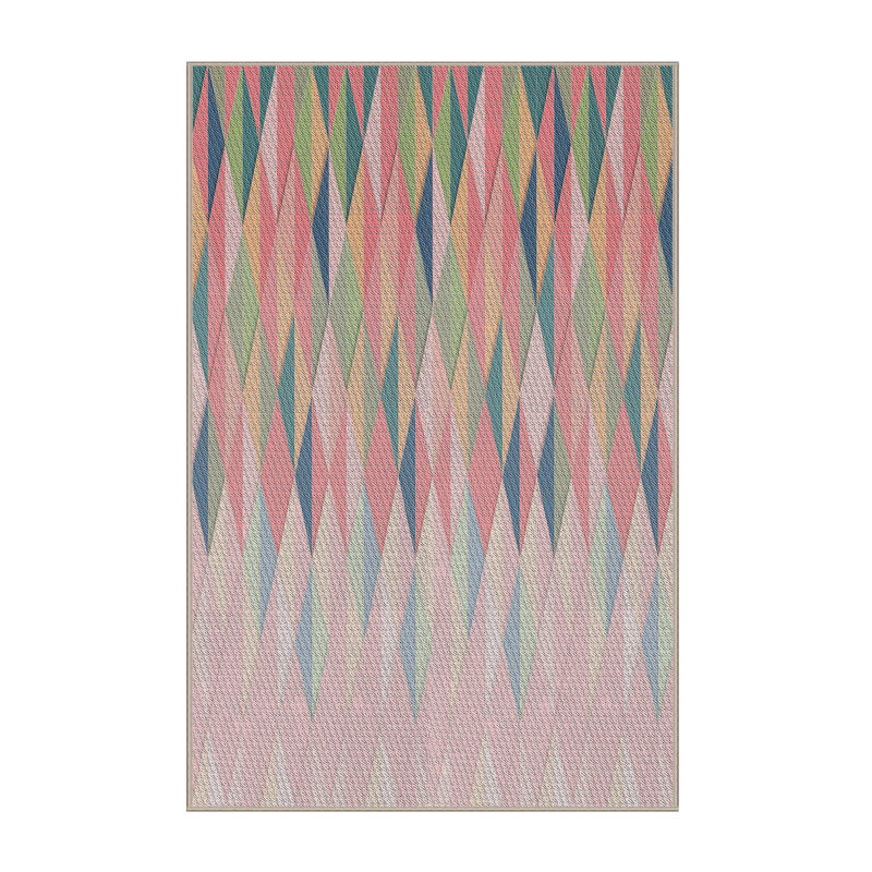 Tapis orange à motif/vert sea, Rectangle 5 pi x 7 pi
