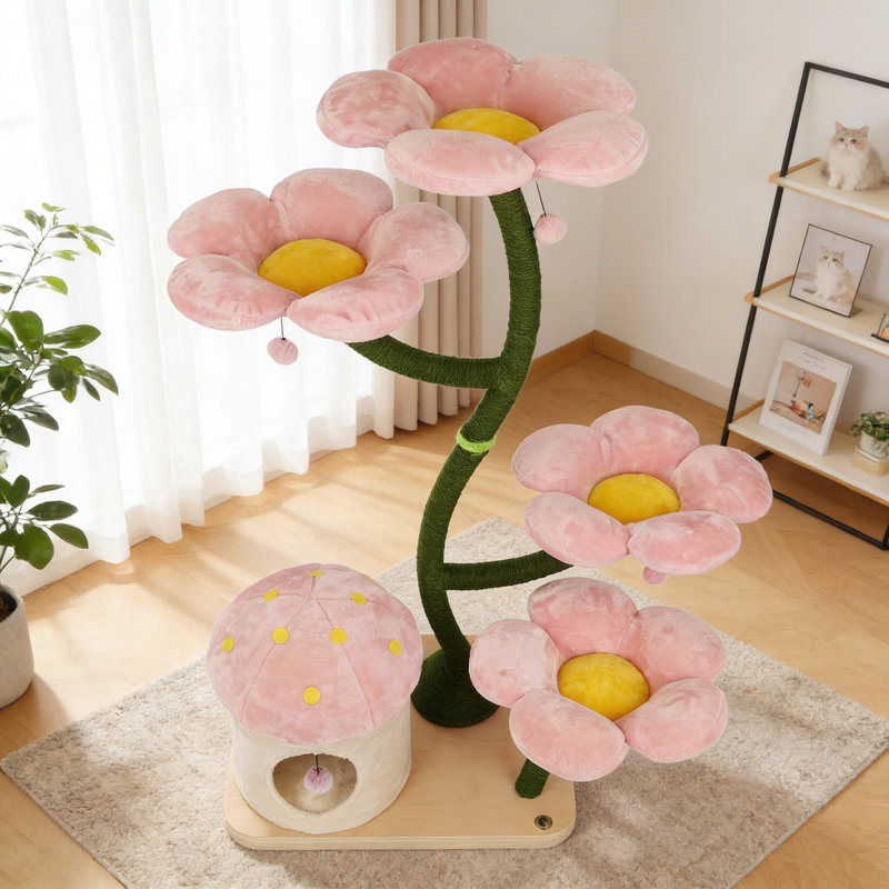 Simple and Creative Pink Cat Climbing Frame