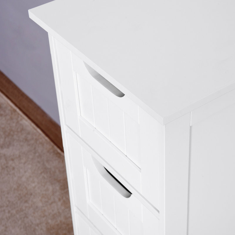 Armoire autoportante blanche avec matériaux de tiroir pour une utilisation durable - Répond à diverses exigences de rangement