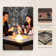 Steel Wicker Propane Outdoor Fire Pit Table with Lid