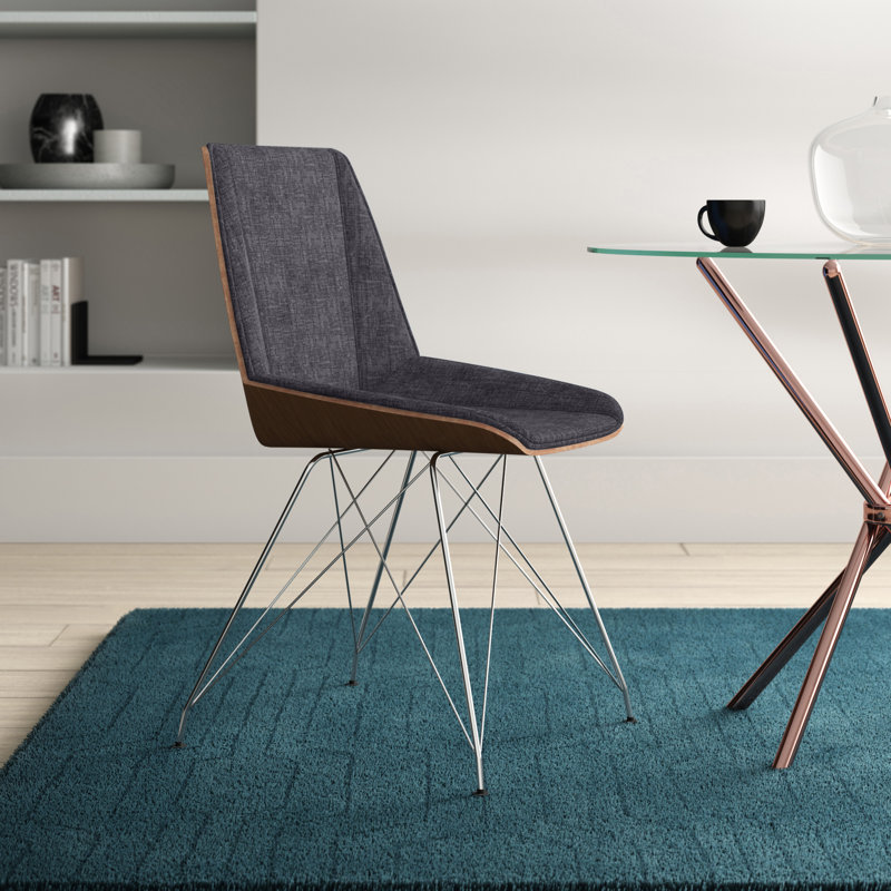 Lockard 46cm H Polyester Blend Upholstered Side Chair, Charcoal
