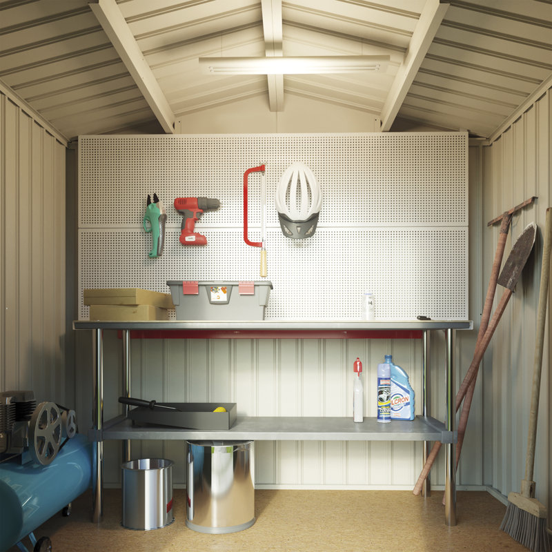 7 ft. W x 4 ft. D Metal Apex Garden Shed, Green