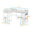 Lit mezzanine simple en métal avec DEL, rangement et 2 bureaux