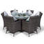 Karcher 6 - Person Wicker Patio Dining Set with Round Table , Cushions Included-39926011