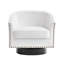 Faux Leather and Leather Swivel Barrel Chair