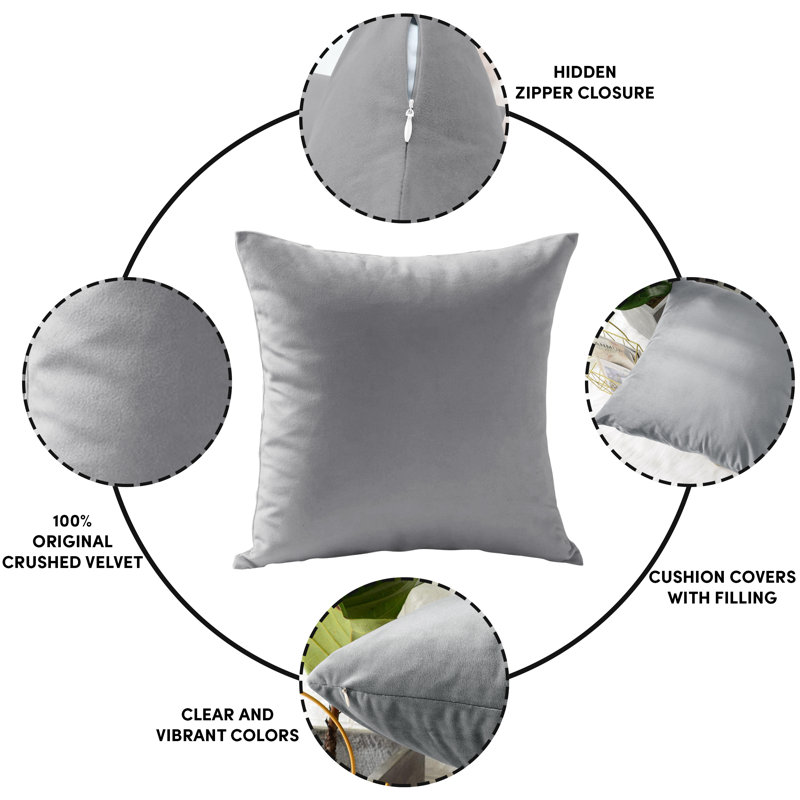 Eva-Sophia Square Scatter Cushion, Silver