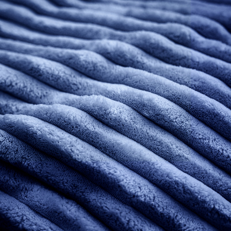 Fauteuil à billes classique en fausse fourrure, Fausse fourrure bleue