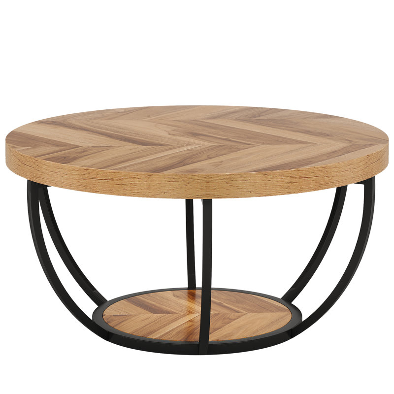Round Coffee Table, Natural Wood