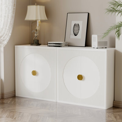 Armoire de rangement 31,5 "avec rangement 31,5", avec 2 portes tampons et 3 tablettes réglables, convenant à la salle à manger, à la cuisine et au salon