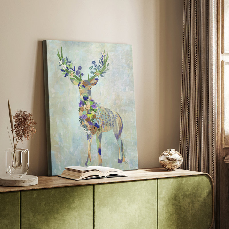 Fantastic Florals Deer, galerie Cavas, H 18 po x l 12 po