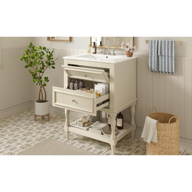 Meuble-lavabo 24 po avec lavabo en céramique