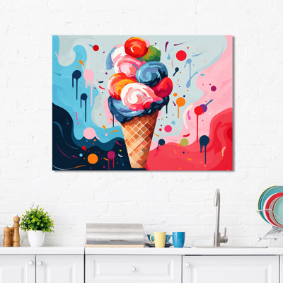 Rouge et orange Gelato Ice Cream III - Desserts, art mural