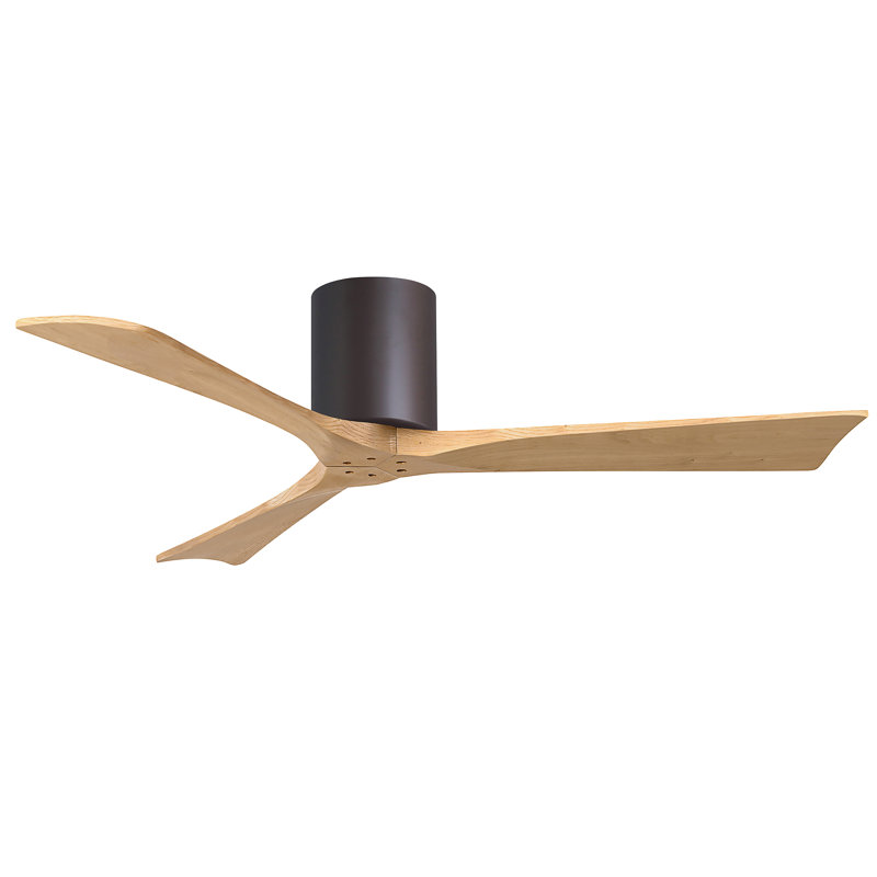 Ventilateur de plafond à 3 pales Olivier, Bronze texturé, Ton érable clair, 52"
