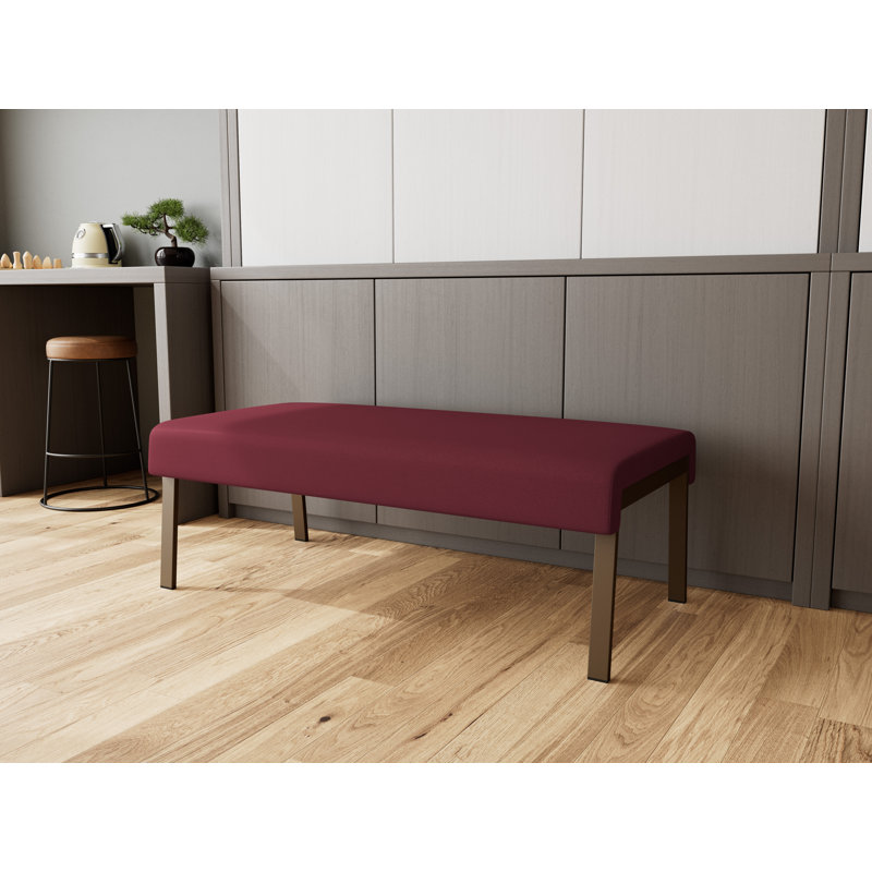 Banc en métal 2 places Waterfall, Open House Wine - Tissu de couleur unie, Bronze