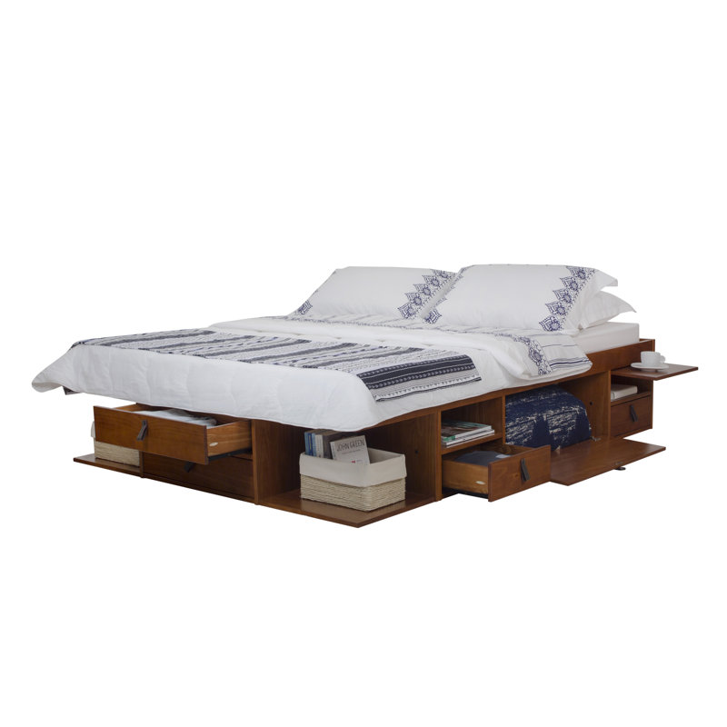 Pharr Bookcase Storage Bed, King, Honey