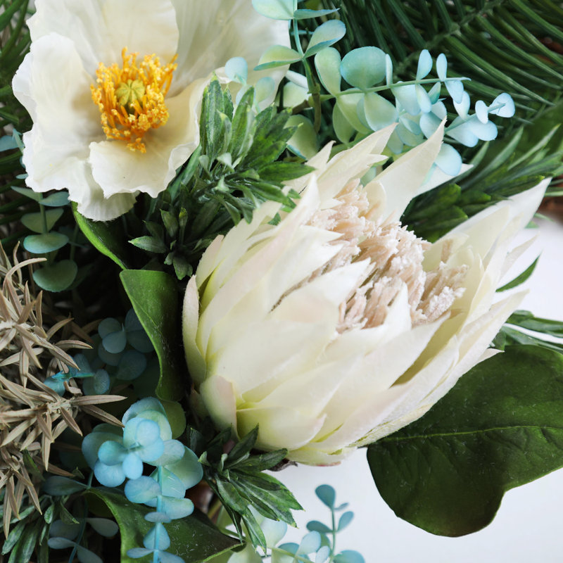 Handcrafted Faux Poppy Silk 32'' Wreath