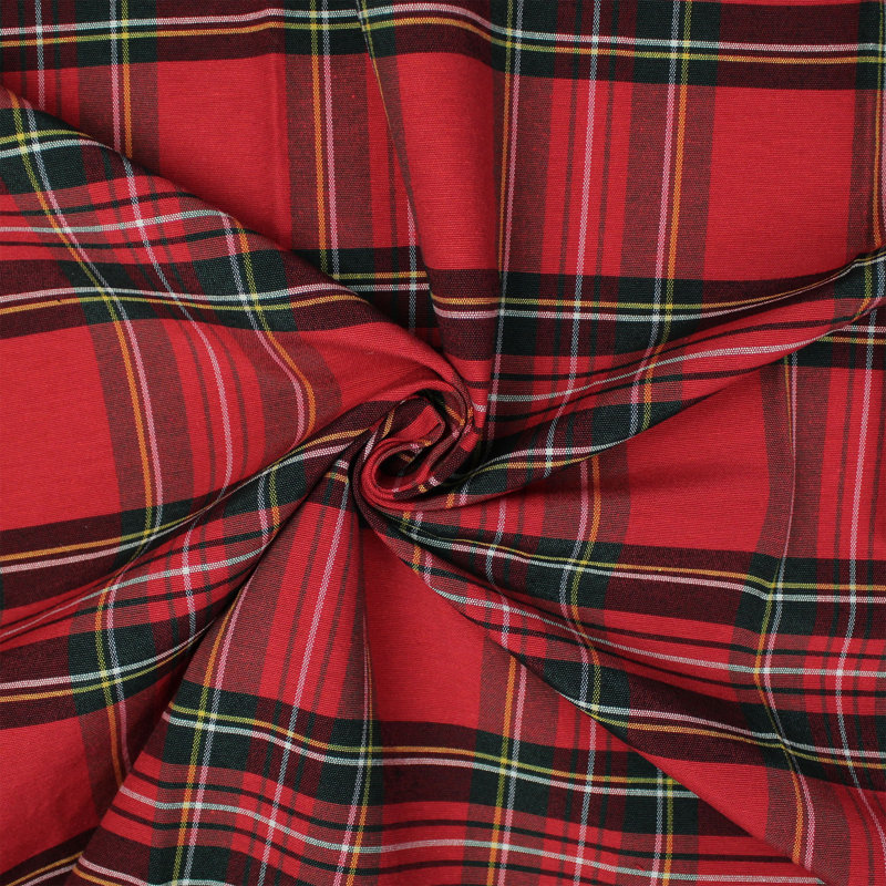 Royal Plaid Cotton Coverlet Set, Red, King Coverlet/Bedspread + 2 King Shams