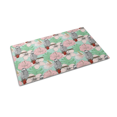 Non-Slip Floral Doormat