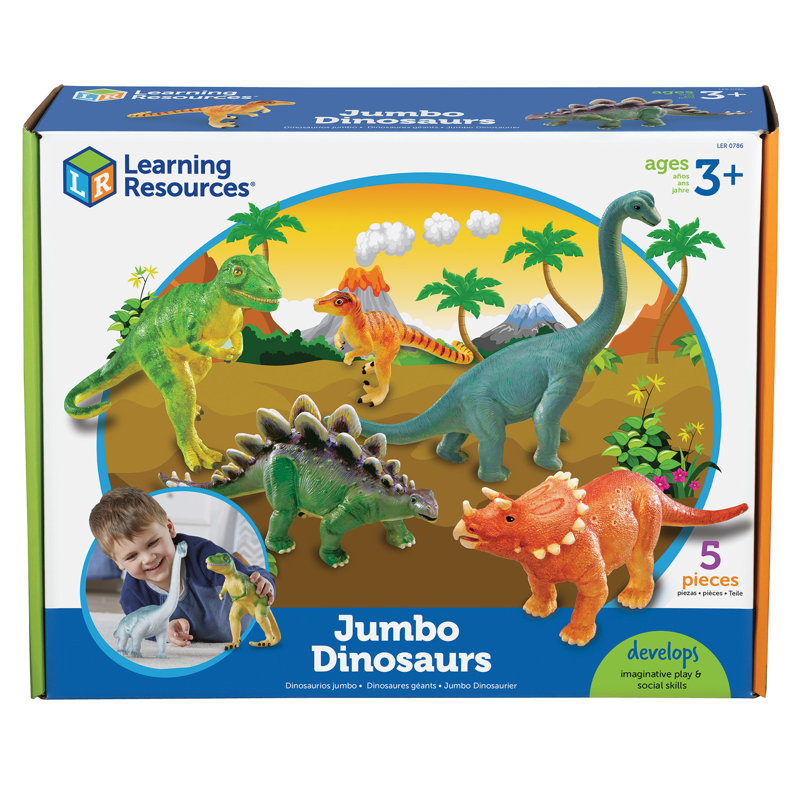 Jumbo Colorful Plastic Dinosaur Toy Set for Kids