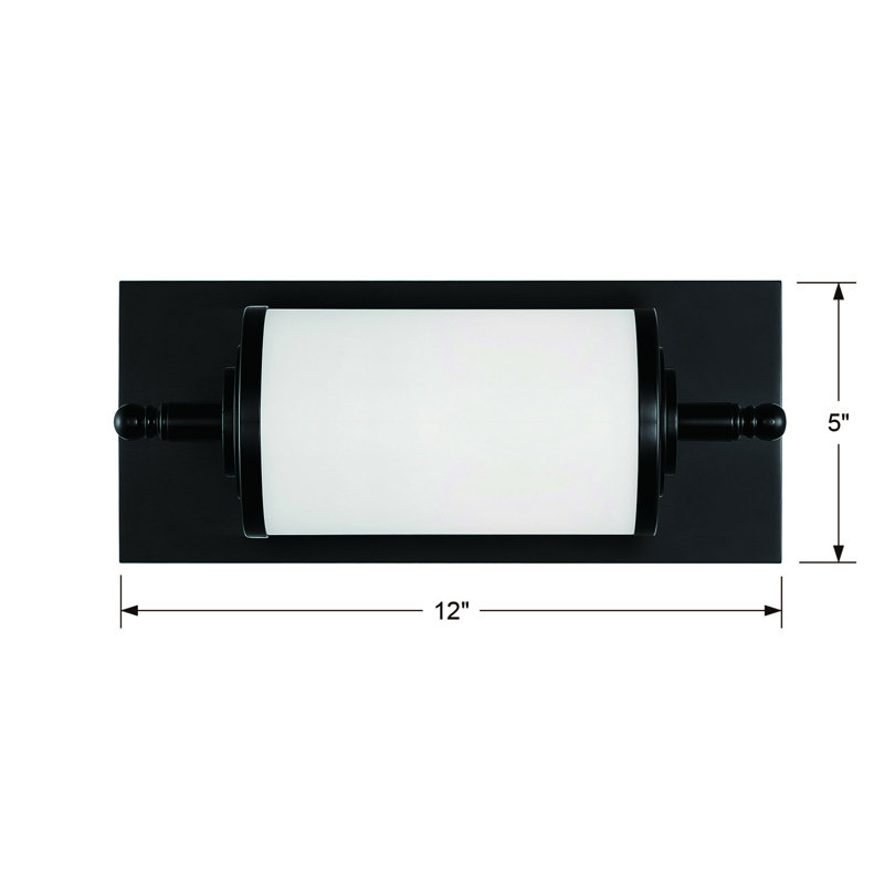 Plafonnier encastré 1 lumière Locklear, H 5 po x l 12 po x P 6 po, Noir