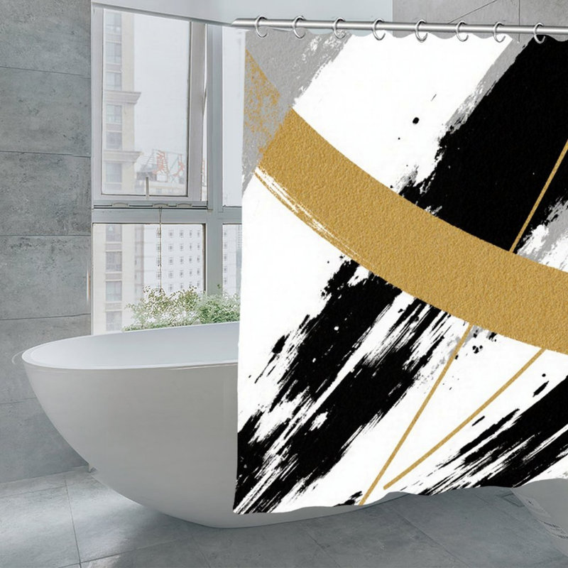 Rideaux de douche Blush Marble Gold Vine, L 72 po x l 72 po, or nu