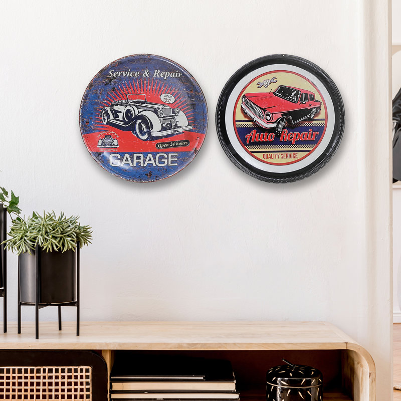 Plaque de garage en métal embossée