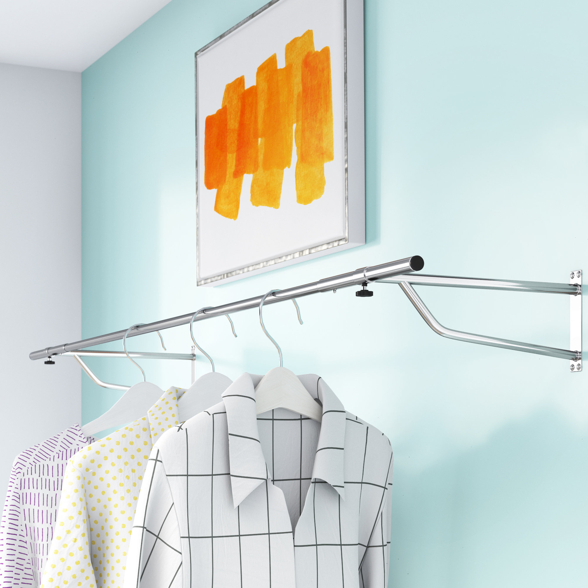 Ceiling wardrobe online rail