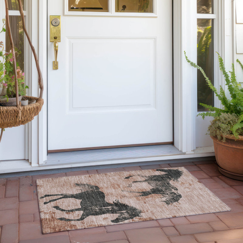 Tapis paprika intérieur / extérieur lavable à la machine Cinead ACN1717, Rectangle 1 pi 8 po x 2 pi 6 po