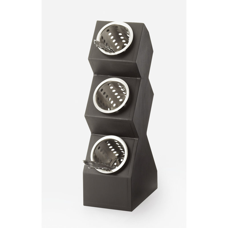 Classic Black 3-Cylinder Vertical Flatware / Condiment Display