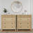 Natural Oak 3-Drawer Cabinet with Fluted Design - Multi- End Table and Storage Organizer for Bedroom. Living Room. Hallway or Entryway-36273623