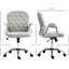 Chaise de bureau grise en polaire grise pour bureau, hauteur de siège réglable de 19,25 po à 22,75 po, pivotant à 360 °, avec chaise lombaire en relief