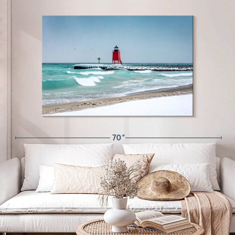 Vue du phare de Charlevoix, H 34 po x l 51 po