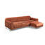 Canapé-lit d'angle Cinnamon, structure en bois de hêtre et panneau de particules, 113,0 po x 66,5 po x 33,5 po | Tissu 100% polyester, mousse 28,0 cm | Système de canapé-lit durable avec mécanisme de dossier, pieds en métal doré, 2 coussins inclus-1924274395-1924274392