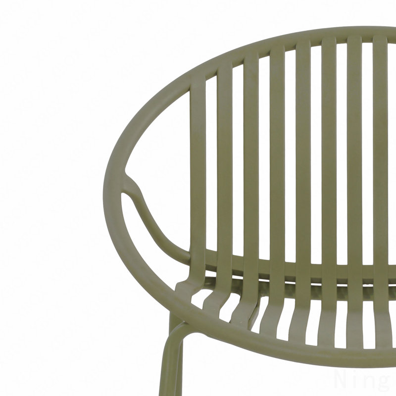 Ensemble de salle à manger d'extérieur moderne 7 pièces Green, avec chaise empilable, Vert