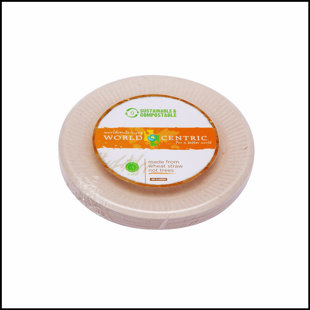 World Centric Ripple Edge Cornstarch Plates - 12 Case, 20 Count, Compostable and Eco-Friendly for Sustainable Dining