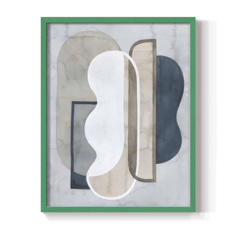 Shapes and Shadows II, reproduction encadrée - bois massif, H 21 po x l 17 po, Vert
