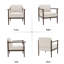 Fauteuil rembourré de style moderne Mid-Century avec structure en bois-1197416853