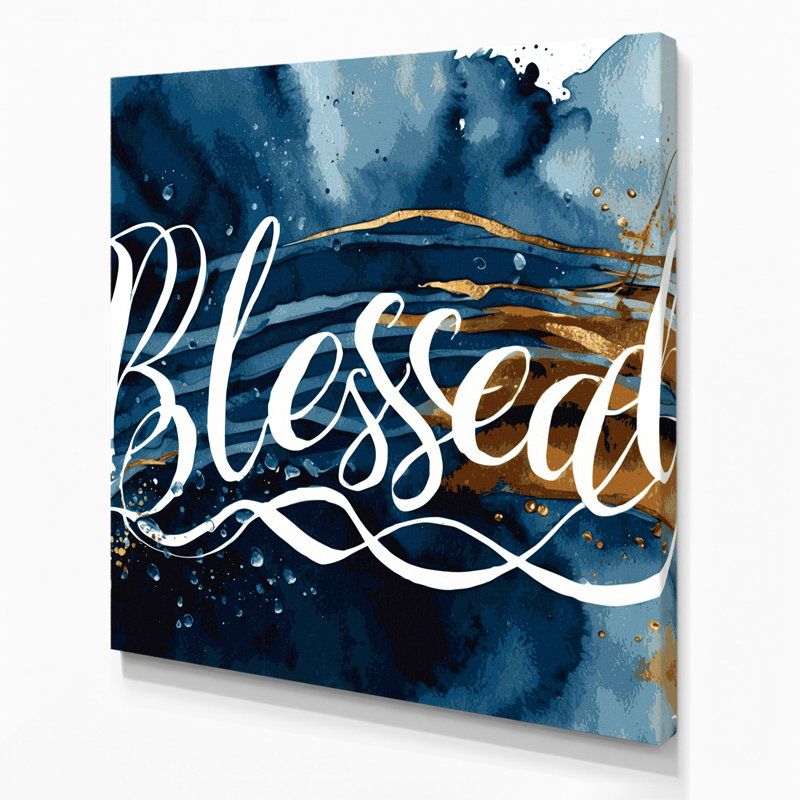 «Thanksgiving Blessed Script Designs», art mural sur toile grise, H 32 po x l 32 po
