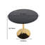 Table de salle à manger 31,5 "à tulipes noires et dorées - Guéridon Mid-Century