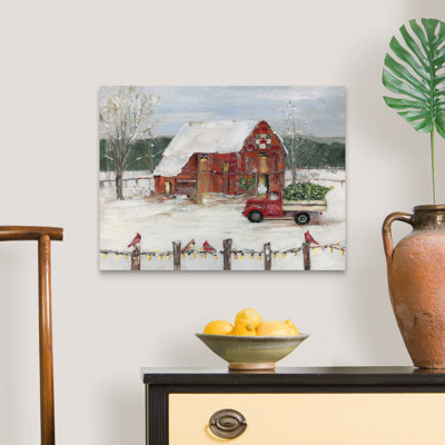 Christmas Farmyard - peinture sur toile tendue