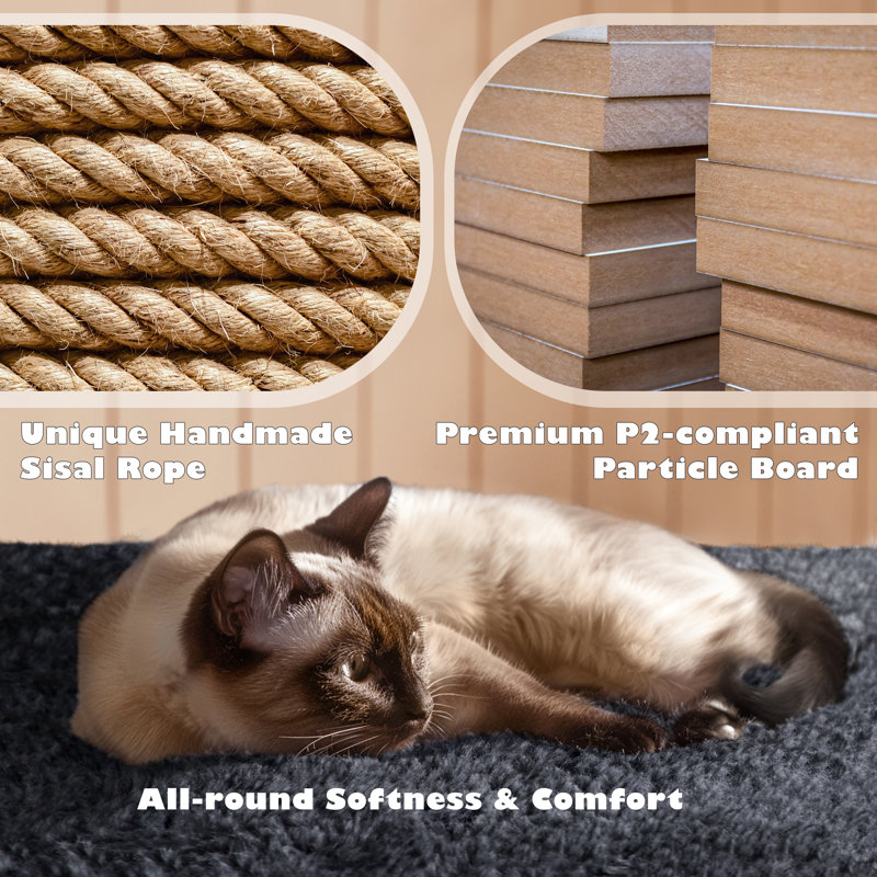 Meuble pour chat avec poteau à griffer pour chat Dagenham, Noir, H 54 po x l 20 po x P 20 po